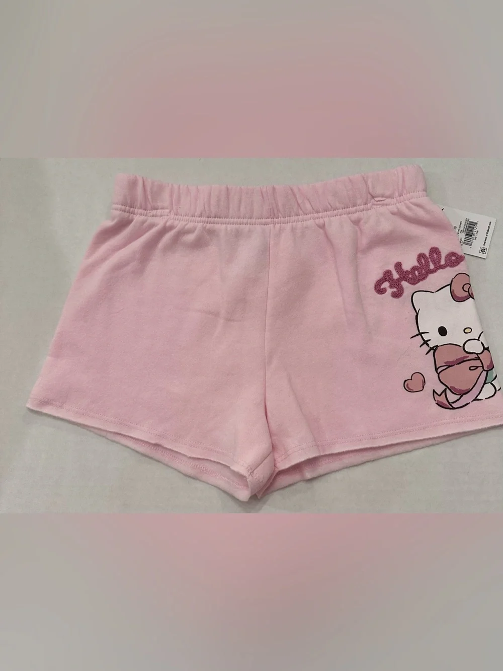 Hello Kitty Girls Graphic Pink Fleece Shorts, Size S 6-6x